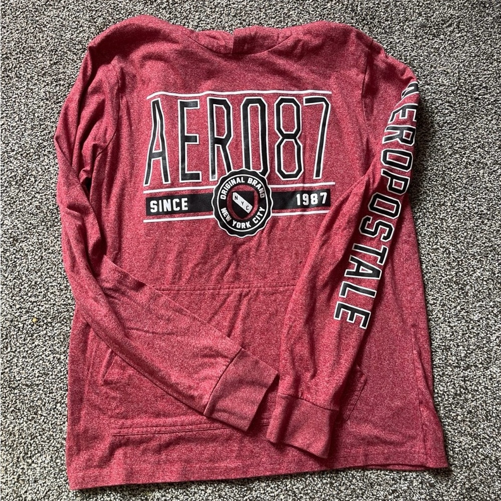 Aeropostale Men's Red Long Sleeve Shirt